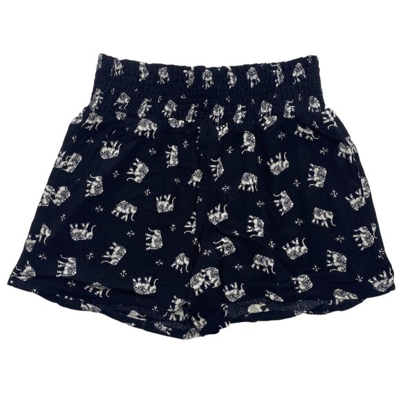 BeBop Shorts Juniors' LARGE Black White Elephant Animal Print Comfort Soft NEW - Picture 2 of 13